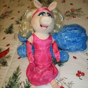 The Muppets 'Miss Piggy' Disney Store Plush Pink Evening Gown